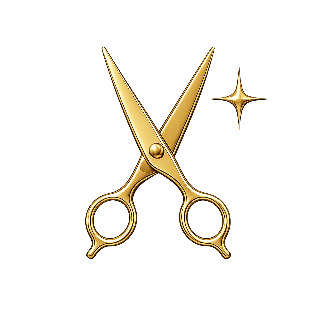 Ícone dourado de tesoura