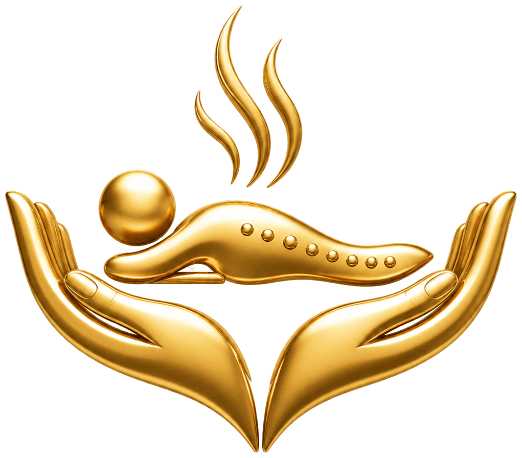 Ícone dourado de massagem terapêutica