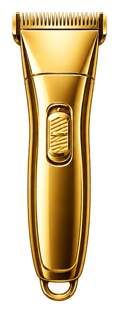Ícone dourado de depilação com máquina