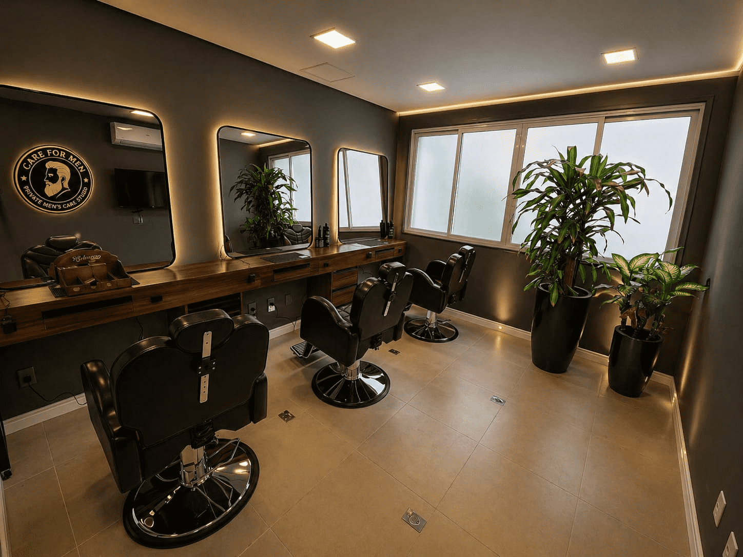 Cadeiras premium da barbearia