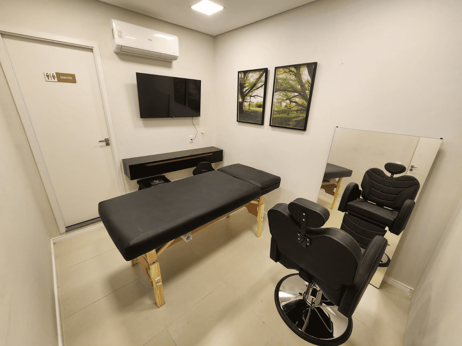 Espaço de atendimento exclusivo da barbearia